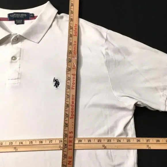 US Polo Assn Men Polo Shirt 2XL White Pique Short Sleeve - Picture 4 of 8